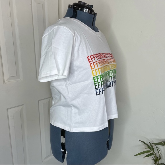Fashion To Figure EYBS White Crop Tee NWT 1X & 2X - Picture 4 of 14